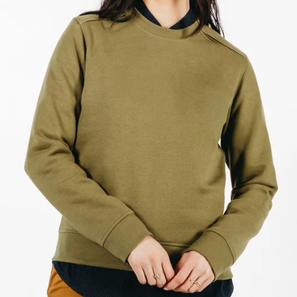NWT B&B Linnton Crew Sweatshirt in Olive - Picture 2 of 13